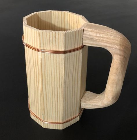 Beer tankard - by Dave Polaschek @ LumberJocks.com ~ woodworking community Wood Beer, Wooden Mug, Wooden Beer Mug, Wood Mug, Beer Wood, Gaffer Tape, Whiskey Tumbler, Wood Utensils, Wood Model