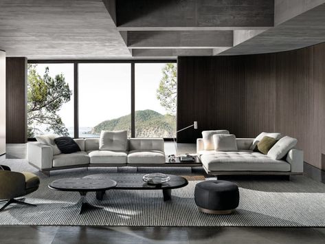 Rigorous form and tailored upholstery. The Dylan modular seating system - essential in design but rich in detail Minotti Sofa, Low Sofa, Modular Seating, Sendai, Curved Lines, Extruded Aluminum, Modular Sofa, Modern Classic, Sofa Furniture