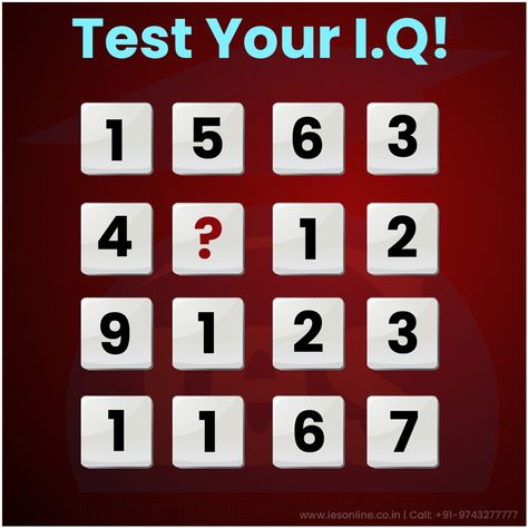 Test Your I.Q!  #Todayspuzzle #Fridaypuzzle #poll #Pollquestion #Puzzles #Test #Logicalthinking #Logic #Creativemind #Deepthink #Think #Appty #IES #Bangalore Test Your Iq, Logical Thinking, Bangalore, Logic, Mindfulness, Coding, Quick Saves