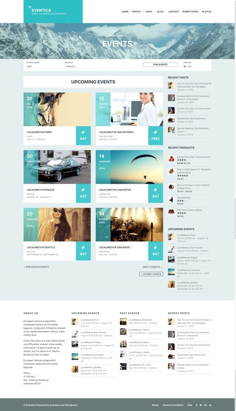 Eventica - Event Calendar & Ecommerce WordPress Theme Luxury Website, Visual Hierarchy, Wordpress Ecommerce, Creative Web Design, Wordpress Design, Website Design Company, Web Layout, Video Background, Best Templates