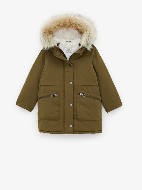 Girls' Outerwear | New Collection Online | ZARA United States Dope Clothes, Girls Winter Jackets, Trendy Outerwear, Daily Clothes, Shoes World, Faux Leather Biker Jacket, Color Block Jacket, Girls Outerwear, Hooded Parka