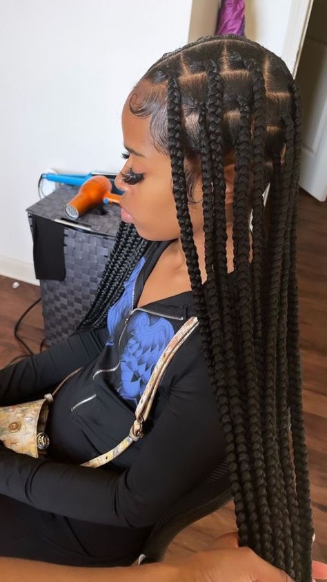 Hairstyles For Braids, Black Hair Video, Goddess Braids Hairstyles, Braids Hairstyles Pictures, Jumbo Braids, Protective Hairstyles Braids, Pretty Braided Hairstyles, Human Braiding Hair