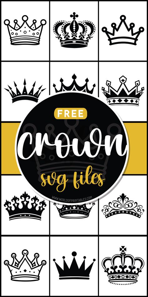 Craft like royalty with free crown SVG files! Explore majestic designs perfect for adding a regal touch to your projects. 👑✨ Crown Svg Free Cricut, Free Sports Svg Files For Cricut, Free Crown Svg, Cricut Images Free Svg, Laser Cut Files Free, Anniversary Shirts, Couple Svg, Doodle Font, Crown Svg