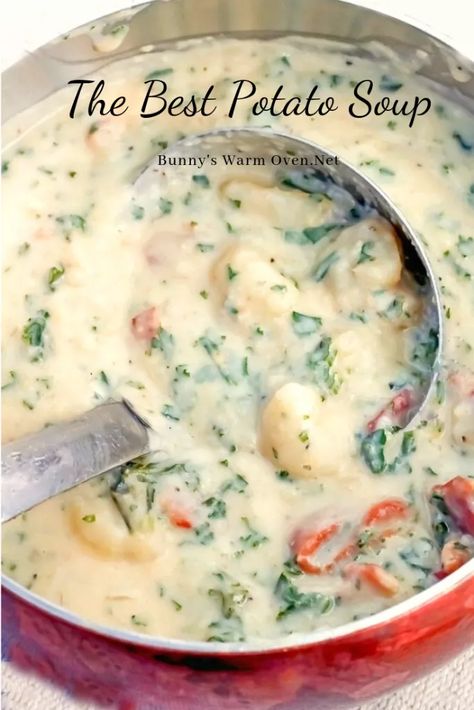 The Best Potato Soup, Kale And Bean Soup, Sweet Potato Dinner, Best Potato Soup, Potato Dinner, Creamy Potato Soup, Crock Pot Recipes, Potato Soup Recipe, Creamy Potato