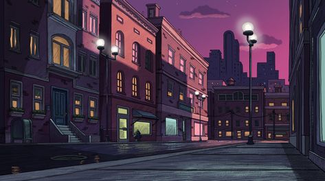 Hey Arnold Background Art, Hey Arnold Background, Hey Arnold Aesthetic, Cartoon City, Hey Arnold, City Cartoon, City Background, Bg Design, Scenery Background