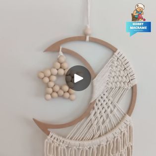 Moon Macrame, Macrame Mural, Color Macrame, Macrame Tutorials, Ecru Color, Macrame Tutorial, Macrame Wall, Macrame Wall Hanging, Decoration Ideas