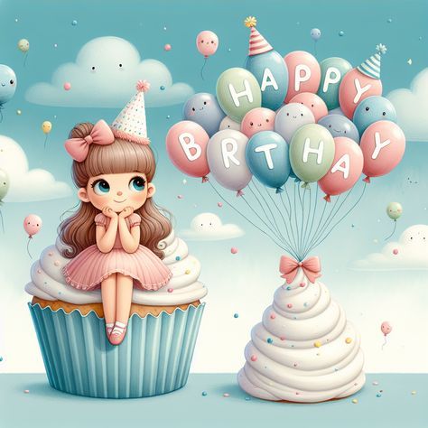 Happy 2 Birthday Girl, Happy Birthday Wishes Cute, Happy Birthday Girl Kids, Happy 2nd Birthday Girl, Birthday Girl Drawing, Happy Birthday For Girl, Birthday Card Drawings, Cute Happy Birthday Drawings, Birthday Wishes For Girl