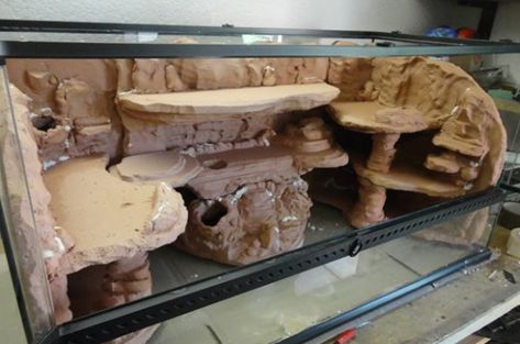 Uromastyx viv background build PIC HEAVY | Reptile Forums Bearded Dragon Tank Setup, Diy Bearded Dragon Enclosure, Dragon Enclosure, Lizard Cage, Gecko Tank, Diy Reptile, Bearded Dragon Diy, Bearded Dragon Terrarium, Bearded Dragon Enclosure