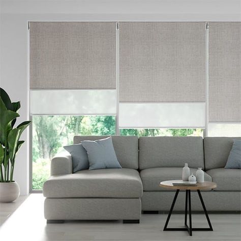 Modern Blinds Living Rooms, Blinds And Curtains Living Room, Blinds For Windows Living Rooms, Blockout Blinds, Cortinas Roller, Curtains Living Room Modern, Grey Blinds, Crittal Windows, Classic Curtains