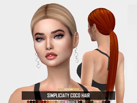 Simpliciaty COCO (RETEXTURE) | Ruchell CC's Sims 4 Sleek Ponytail, Sims 4 Cc Hair Low Ponytail, Sims 4 Cc Slick Back Ponytail, Low Ponytail Sims 4 Cc, Sims 4 Low Ponytail, Sims 4 Cc Hair Ponytail, Sims 4 Ponytail Cc, Sims 4 Ponytail, Sims 4 Cc Ponytail