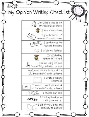 Opinion Writing Checklist                                                                                                                                                                                 More Opinion Writing Checklist, Teaching Opinion Writing, Second Grade Writing, Third Grade Writing, Writing Checklist, 3rd Grade Writing, 2nd Grade Writing, 1st Grade Writing, Writing Anchor Charts