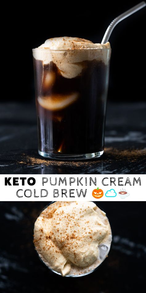 Keto Pumpkin Cold Brew Starbucks, Keto Pumpkin Cold Brew, Keto Pumpkin Coffee Creamer, Keto Pumpkin Cream Cold Brew, Keto Espresso Drinks, Keto Fall Drinks, Keto Pumpkin Cold Foam, Keto Pumpkin Coffee, Fall Keto Recipes