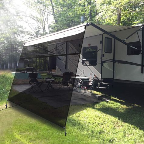 Rv Shades, Trailer Awning, Rv Awning, Motorhome Travels, Camper Awnings, Awning Shade, Diy Camper Remodel, Travel Trailer Remodel, Canopy Shelter