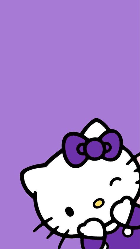 Hello Kitty Purple Wallpapers, Purple Hello Kitty Wallpaper, Purple Sanrio, Purple Heart Wallpaper, Purple Hello Kitty, Hello Kitty Halloween Wallpaper, Wallpapers 2024, Purple Cartoon, Hello Kitty Imagenes