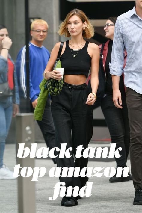 closet essentials that make an outfit 💖 Racer Back Top Outfit, Bella Hadid Outfits Street Style, Mrs Bella, Bella Hadid Street Style, Bella Hadid Outfits, Bella Hadid Style, Everyday People, Hadid Style, Top Halter