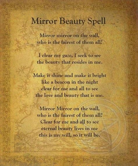 Mirror Beauty Spell Spells That Actually Work No Ingredients, Mirror Spell, Beauty Spell, Truth Spell, Real Spells, Spells That Actually Work, Manifestation Spells, Witchcraft Spells For Beginners, Easy Love Spells