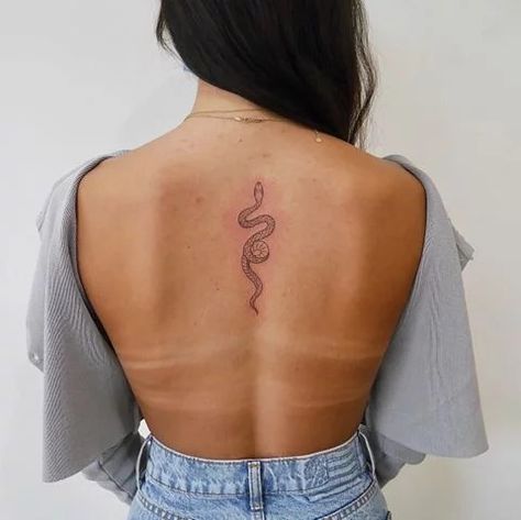 Kundalini Tattoo, Girl Spine Tattoos, Back Tattoo Women Spine, Feminine Back Tattoos, Spine Tats, Flower Spine Tattoos, Butterfly Back Tattoo, Serpent Tattoo, Spine Tattoos For Women