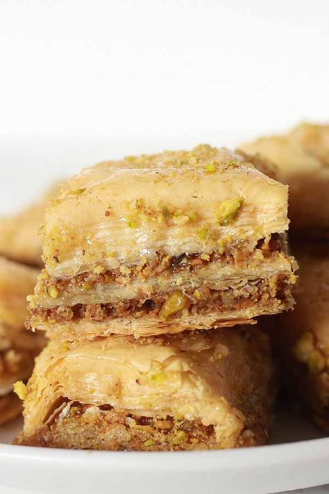 Vegan Baklava Vegan Baklava, Afternoon Tea Scones, Dairy Free Buttercream, Vegan Afternoon Tea, Vegan Scones, New Year's Desserts, Fruit Scones, Carrot Spice Cake, British Desserts