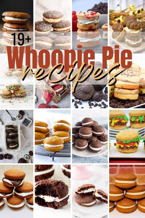 This list of homemade and cake mix whoopie pies will have you craving each and every one! The easiest way to make a whoopie pie recipe fast! #dessert #recipes #whoopiepies #RecipeRoundups Amish Whoopie Pie Recipe, Pie Recipes Easy, Easy Whoopie Pie, Cake Mix Whoopie Pies, Whoopie Pie Filling, Cookout Desserts, Fast Dessert Recipes, Whoopie Pie Recipe, Chocolate Whoopie Pies