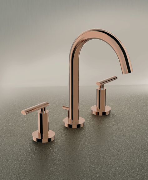 Love at first blush. In our Polished Rose Gold surface finish, the Nerea faucet is luminous, refined, and alluring all at once. Rose Gold Faucet Bathroom, Gold Faucet Bathroom, Gold Sink Faucet, Gold Faucet, Aesthetic Roses, Dental Office, Sink Faucets, Bathroom Faucets, Amazing Bathrooms