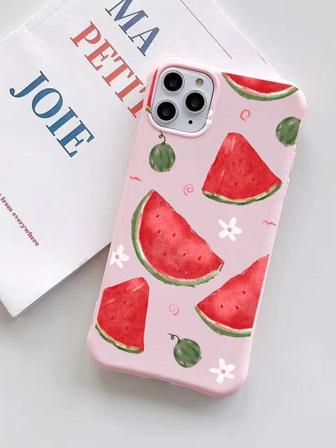 Multicolor    TPU Fruit&Vegetable Phone Cases    Phone/Pad Accessories Fruit Hearts, Collage Iphone Case, Diy Phone Case Design, Watermelon Designs, Collage Iphone, White Phone Case, Watermelon Pattern, Phone Cases Marble, Pink Phone Cases