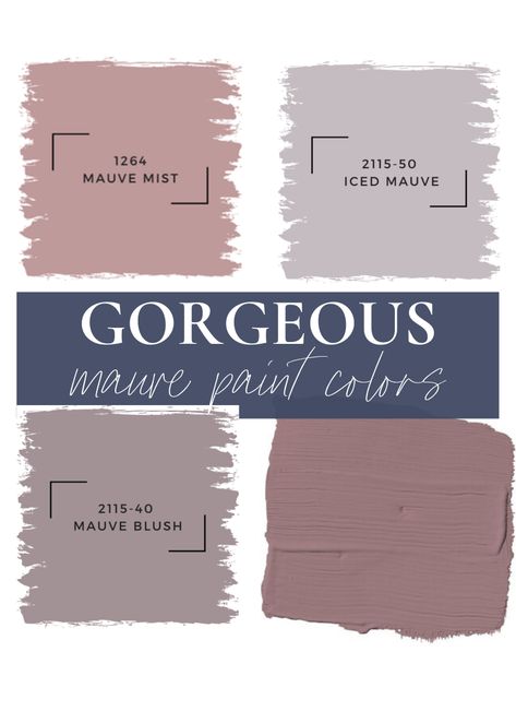 8 Amazing Mauve Paint Colors Mauve Master Bath, Mauve Coordinating Colors, Mauve Painted Walls, Mauve Chalk Paint, Bedroom With Mauve Walls, Mauve Wall Color Sherwin Williams, Grey And Mauve Bathroom, Mauve Neutral Color Palette, Mauve Fireplace