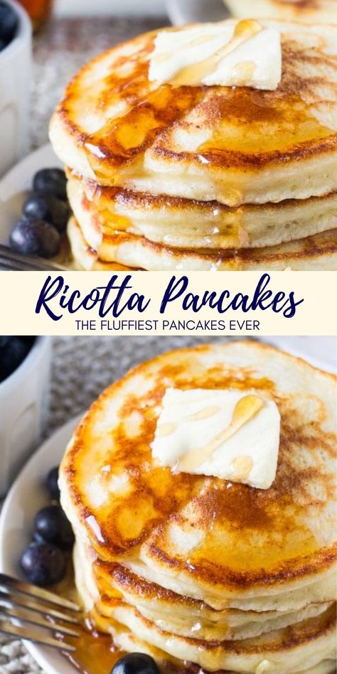 French Toast With Ricotta Cheese, Healthy Ricotta Pancakes, Pancakes With Ricotta Cheese, Ricotta Oatmeal Pancakes, Riccota Cheese Pancakes, Ricotta Protein Pancakes, Ricotta Pancakes Gluten Free, Ricotta Cheese Pancake Recipes, Pumpkin Ricotta Pancakes