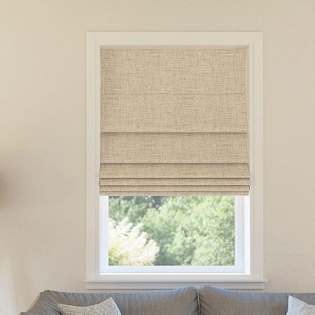 Featuring a subtle linen-like textured fabric, sun zero pryer textured 100% blackout cordless roman shades add sophisticated style and function to windows in any room for your home. Sun zero total blackout technology is laboratory tested to block out 100% of light, reduce outside noise by up to 50%, and decrease energy lost through your windows by up to 45%. Comfort is optimized with thermal properties that help keep summer heat and winter chill out of your home. Best for kids certified cordless Blackout Roman Shades, Indoor Blinds, Light Filtering Shades, Blackout Roller Shades, Fabric Roman Shades, Cordless Roman Shades, Sun Zero, Blackout Shades, Shade Store