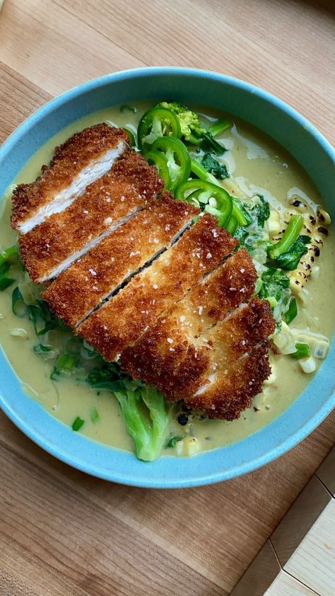 Thai Curry Ramen, Ramen With Chicken, Chicken Katsu Recipes, Thai Green Curry Paste, Curry Ramen, Chicken Katsu, Green Curry Paste, Asian Inspired Recipes, Thai Curry