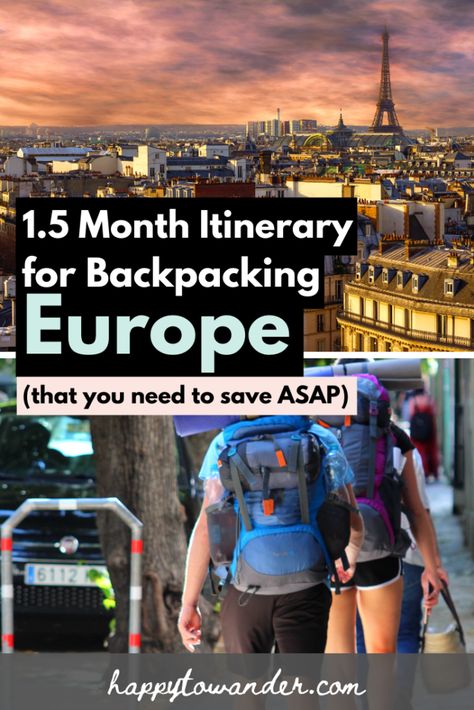 Backpacking Europe for 1.5 months? Here is a wonderful Europe backpacking itinerary for you to steal! If you need tips for backpacking Europe, this itinerary is a must read. Backpack Europe Route, Backpacking In Europe, Backpacking Europe Packing, Beginner Backpacking, Backpack Through Europe, Backpacking Europe Packing List, Europe Packing List, Best Travel Backpack, Packing For Europe