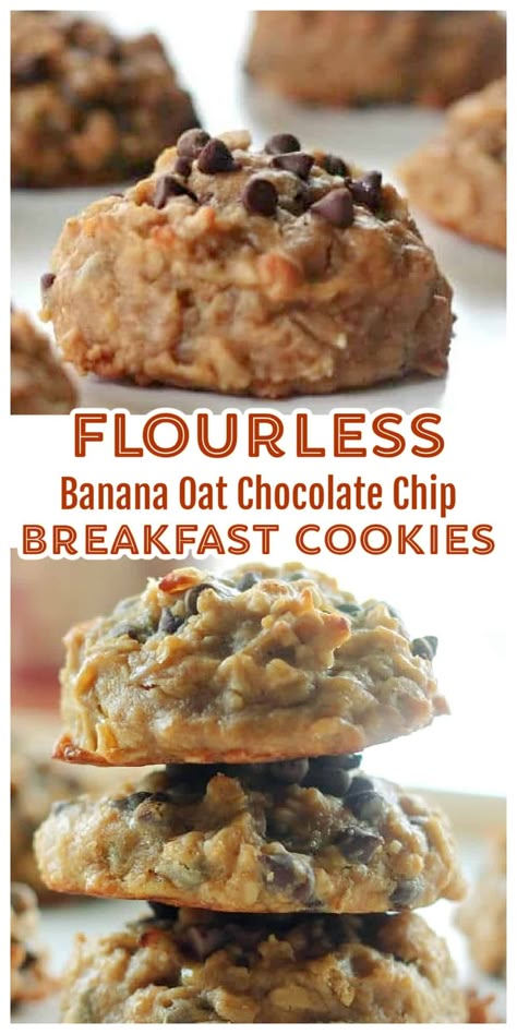 Flourless Breakfast Cookies, Low Carb Banana Cookies, Oat Flour Banana Cookies, Flourless Banana Cookies, Banana Oat Chocolate Chip, Chocolate Chip Breakfast Cookies, Flourless Banana Muffins, Peanut Butter Breakfast Cookies, Chocolate Chip Breakfast