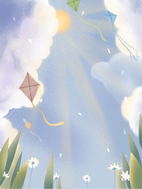 Kite Flying Illustration, Kite Drawing Illustrations, Flying Kite Illustration, Kites Illustration, Kite Background, Kite Illustration, Wind Background, Air Illustration, Flying Illustration