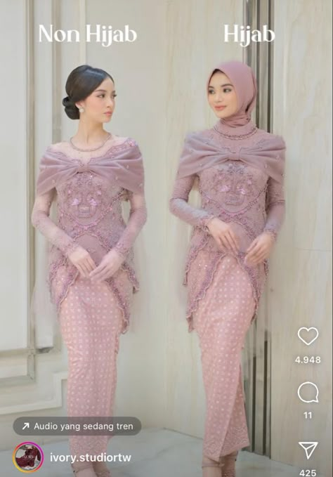 Kebaya Rose Gold Hijab, Kebaya Hanbok, Kebaya Kondangan Hijab, Kebaya Burgundy, Model Kebaya Modern Wisuda, Kebaya Wisuda Hijab, Model Kebaya Wisuda, Bridesmaid Kebaya, Kebaya Simple