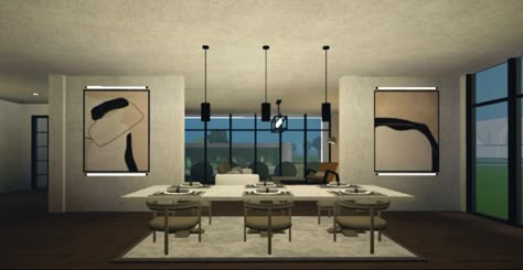 Modern Dining Table Bloxburg, Dining Table Bloxburg, Bloxburg Dining Table, Table Bloxburg, Bloxburg Dining Room, Room Bloxburg, Bloxburg Designs, Bloxburg House Layouts, Bloxburg Interior