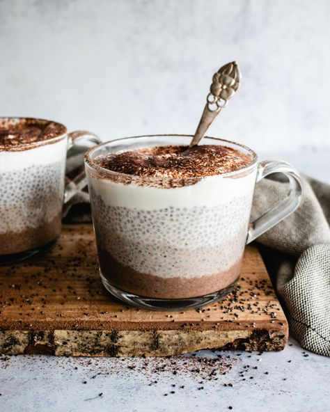 Tiramisu Chia Pudding, Chia Pudding Recipes Healthy, Recipes Chili, بذور الشيا, Chia Puding, Vanilla Chia Pudding, Cake Pizza, Pudding Chia, Chia Recipe