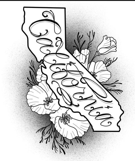 T has this sweet California design for anyone who’s interested!! Give the shop a call or come on by! If the design is taken he’s more than happy to design a fresh new one!!! Book our services at — https://www.electricsoultattoo.com/ California Drawing Ideas, California State Flower Tattoo, California Love Tattoo, California Tattoo Ideas For Women, California Tattoo For Women, California Inspired Tattoo, California State Tattoos, California Tattoo Ideas, Ca Tattoo