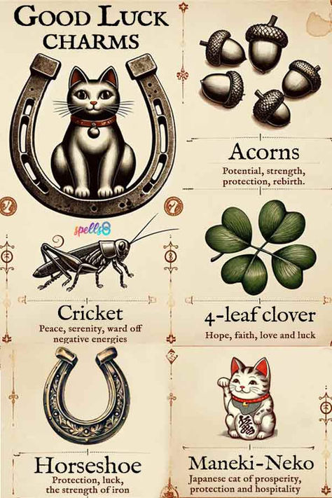 Good luck charms are as unique and variable as the people that use them, ranging from simple household objects to cultural symbols. If you are looking to bring some luck into your life or just looking for more information, we have you covered. Click the image to read the entire article Good Luck Witch Symbols, Good Luck Japanese Symbols, Symbols For Good Luck, Symbols Of Good Luck, How To Make A Good Luck Charm, Symbols Of Prosperity, Good Luck Wallpaper Symbols, Lucky Tattoo Symbols Good Luck, Good Luck Symbols Tattoo