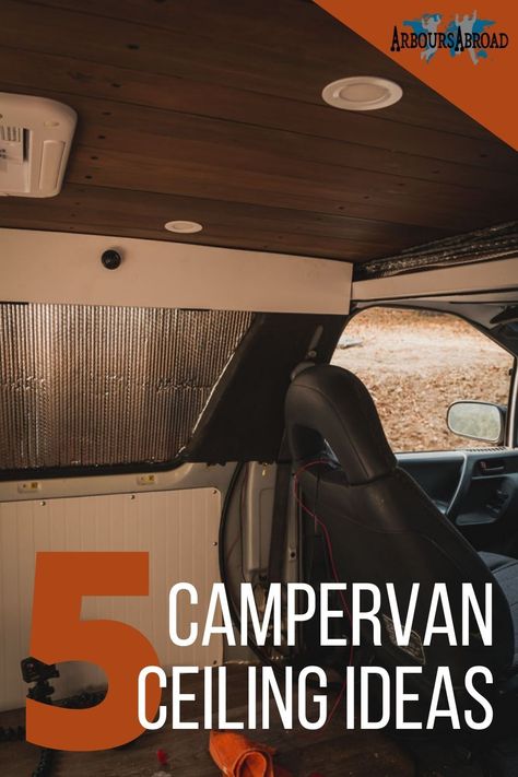 campervan ceiling ideas, vanlife inspiration, arboursabroad Campervan Lighting Ideas, Camper Ceiling, Campervan Ceiling Ideas, Camper Ceiling Ideas, Van Ceiling Ideas, Campervan Fairy Lights, Campervan Insulation, Campervan Skylight, Wood Slat Ceiling