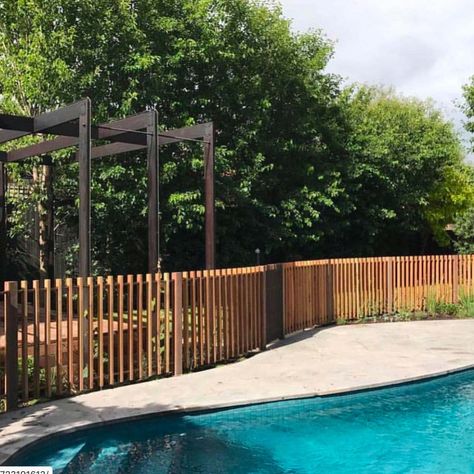 Pool Fencing Landscaping, Fence Around Pool, Pool Gate, Timber Fencing, Pool Landscape Design, Australian Garden, Front Yard Fence, Modern Pools, Pool Fence