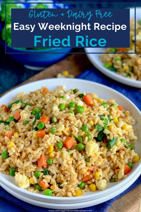 Gluten Free Fried Rice Recipes, Gf Fried Rice, Fried Rice Gluten Free, Gluten Free Chicken Fried Rice, Dairy Free Rice Recipes, Dairy Free Kids Meals, Gluten Free Dairy Free Fried Rice, Chicken And Rice Casserole Recipes Gluten Free Dairy Free, Gluten Free Rice Dishes