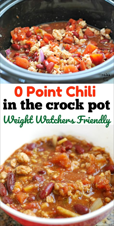 Weight Watchers Chili, Weight Watchers Crock Pot Recipes, Weight Watchers Meals Dinner, Weight Watchers Lunches, Weight Watchers Plan, Weight Watchers Meal Plans, Pastas Recipes, Weight Watchers Soup, Weight Watchers Recipes Desserts