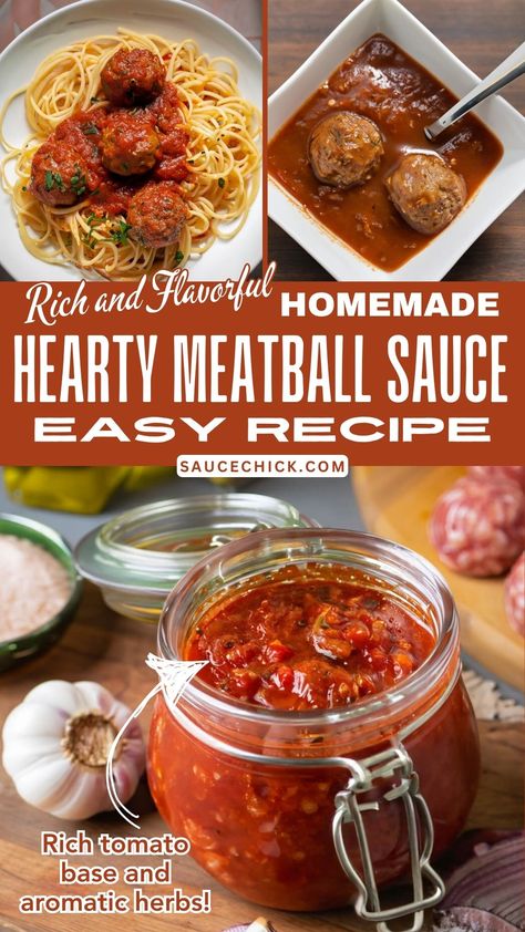 Meatball Sauce Recipe Meatball Sauce Recipe, Meatballs Sauce Recipe, Meatball Seasoning, Meatball Pizza, Meatball Sauce, Homemade Meatballs, Creamy Tomato Sauce, Pesto Sauce, Creamy Garlic