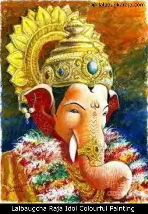 Lalbaugcha Raja Painting Photos, Pictures, Wallpapers Ganapati Painting, Lalbaugcha Raja, Ganesh Art Paintings, Easy Mandala Drawing, Butterfly Art Painting, Canvas Art Quotes, 3d Art Drawing, Shri Ganesh, Animal Portraits Art