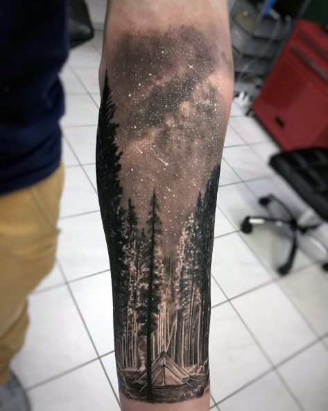 60 Cool Tree Tattoos For Men - Nature Inspired Ink Design Ideas Forest Tattoo Sleeve, Natur Tattoo Arm, Tree Sleeve Tattoo, Tree Sleeve, Tree Tattoo Men, Tattoo Ideas Males, Nature Tattoo Sleeve, M Tattoos, Hiking Tattoo