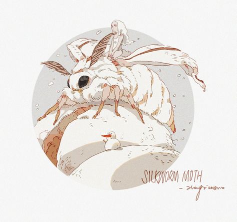 ArtStation - My Silkworm Moth, Xi Zhang Xi Zhang, Silkworm Moth, Moth Drawing, Cute Moth, Moth Art, Beach Relax, Go To The Beach, Life Is Tough, Beijing China