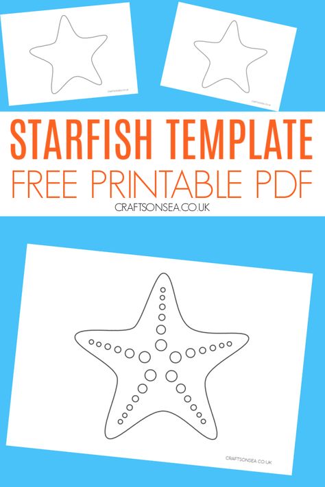 Starfish Template: FREE Printable PDF Under The Sea Animals Printable, Starfish Printable Free, Under The Sea Templates Free Printable, Star Fish Template Free Printable, Under The Sea Template, Starfish Template Free Printable, Starfish Craft Preschool, Star Fish Craft, Starfish Facts