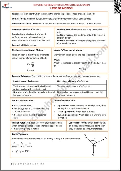 Laws Of Motion Notes Class 11 Physics, Laws Of Motion Formula Sheet, Newtons Laws Of Motion Notes, Laws Of Motion Notes, Jee Study, Class 11 Notes, Class 11 Physics, Motion Physics, Physics Laws