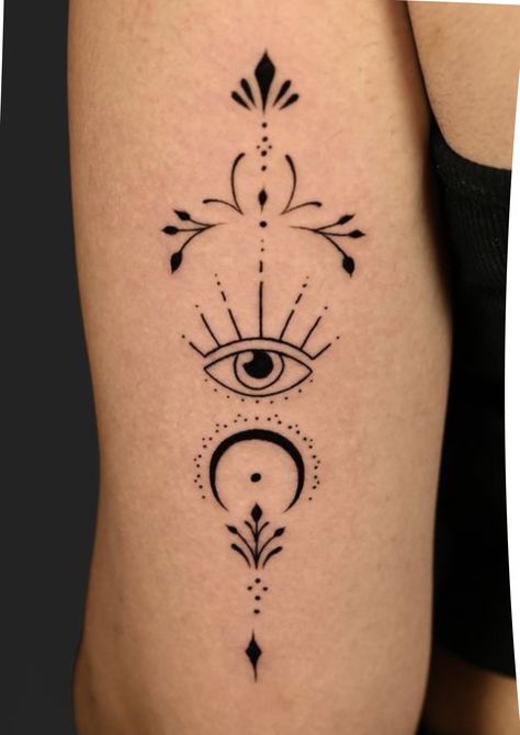 Eye Of Protection Tattoo, Hamsa Evil Eye Tattoo, Francesca Tattoo, Ankle Tattoo Mandala, Boho Style Tattoos, Ava Tattoo, Maa Tattoo Designs, Tattoo Eye, Protection Tattoo