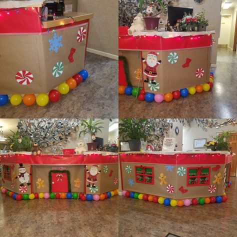 Christmas Decorations For Work Desk, Christmas Nurses Station Decorations, Christmas Decor Ideas For Medical Office, Christmas Clinic Decorations, Christmas Decor Ideas Nursing Home, Hospital Ward Christmas Decorations, Doctors Office Christmas Decorations, Nurses Station Decor, Nursing Station Christmas Decorations