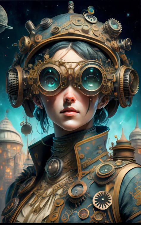 Explore a steampunk astronomer's world with gear-adorned goggles, crafted in detailed paper-cut layers. Anime-inspired and hyper-realistic in stunning 12K resolution. #wallpaper #design #art #editing #mobile #desktop #ai #woman #dark Steampunk 3d Art, Cut Layers, Steampunk Design, Astronomer, Wallpaper Design, Steam Punk, Anime Inspired, Paper Cut, 3d Art